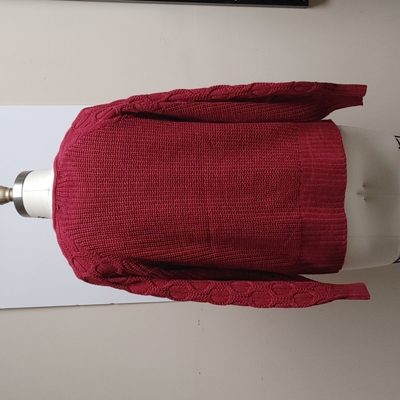 Ally Mae Cardigan & Tank Sweater Set Burgundy M - Picture 6 of 17
